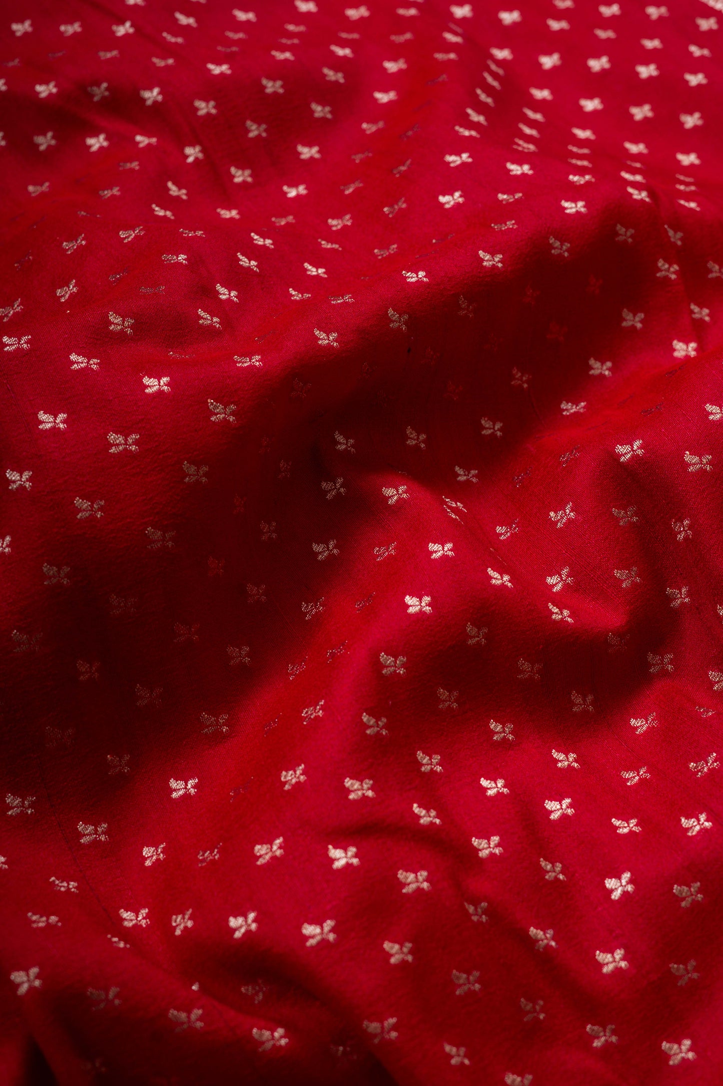 Red Tussar Georgette Banarasi Handwoven Saree