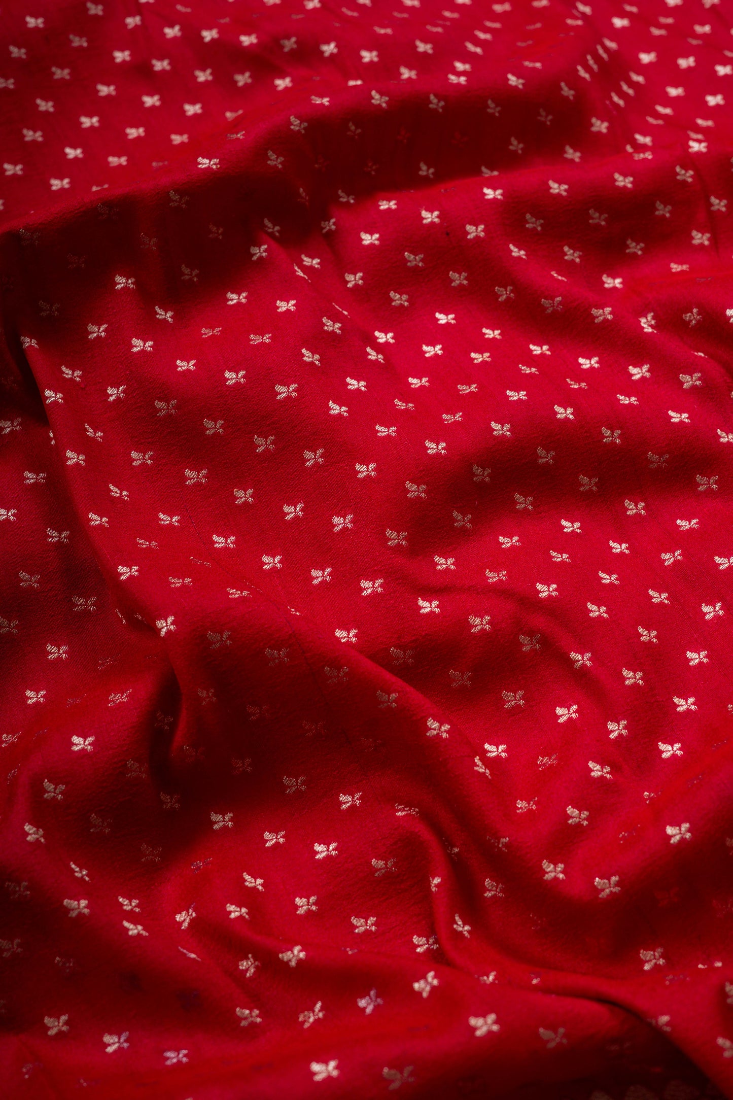Red Tussar Georgette Banarasi Handwoven Saree