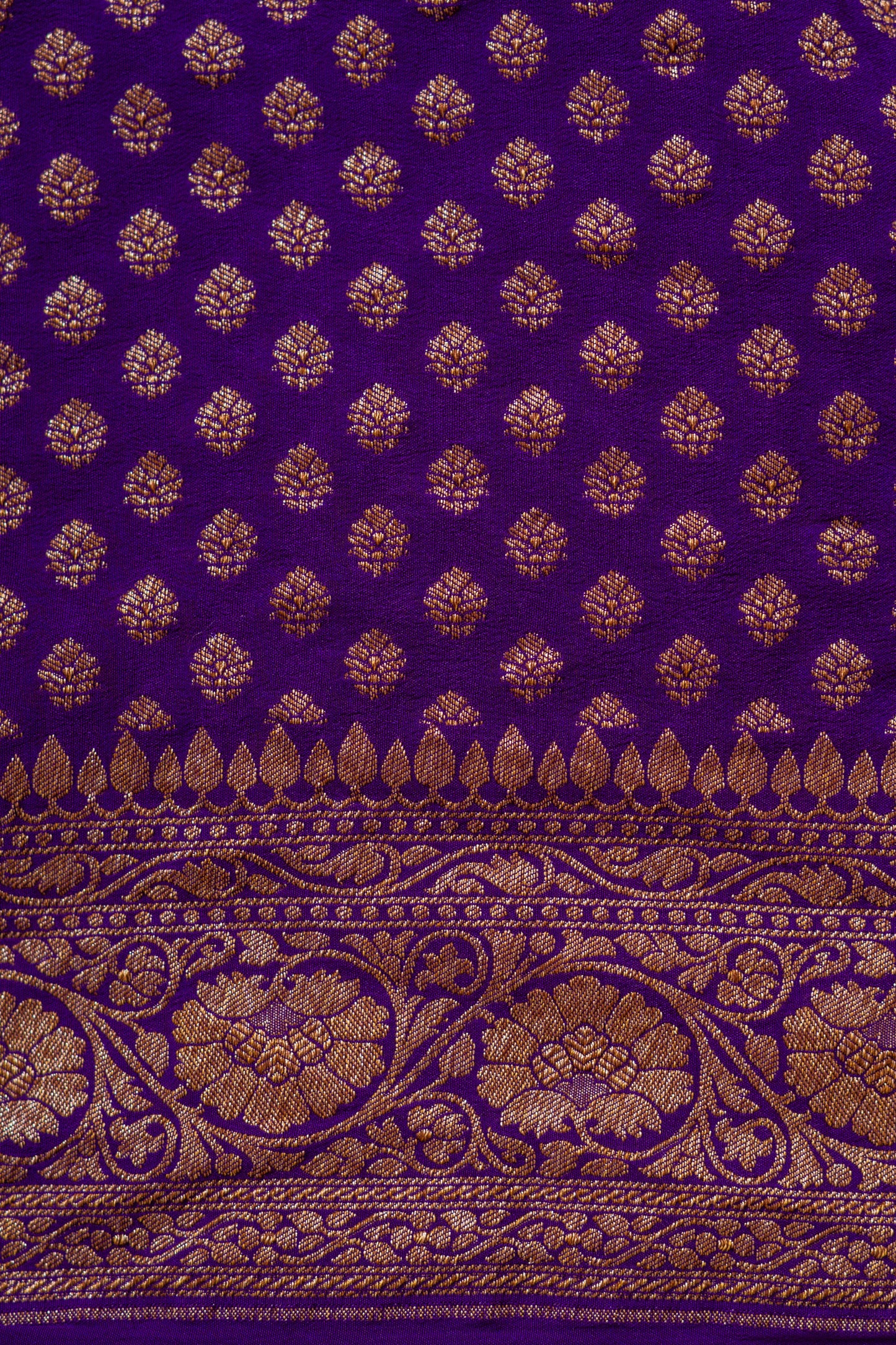 Purple Crepe Silk Banarasi Saree