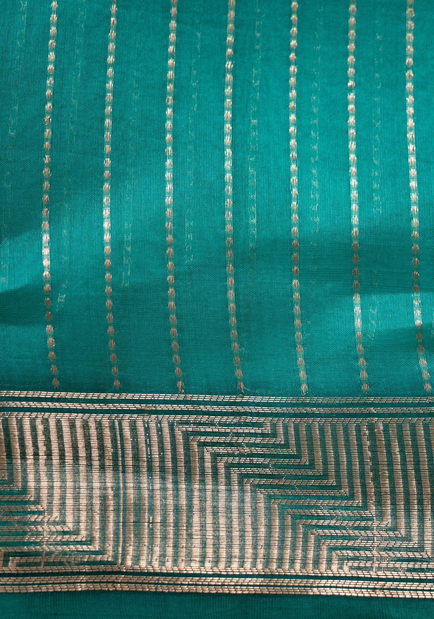 Sea Green Organza Handwoven Banaras Saree