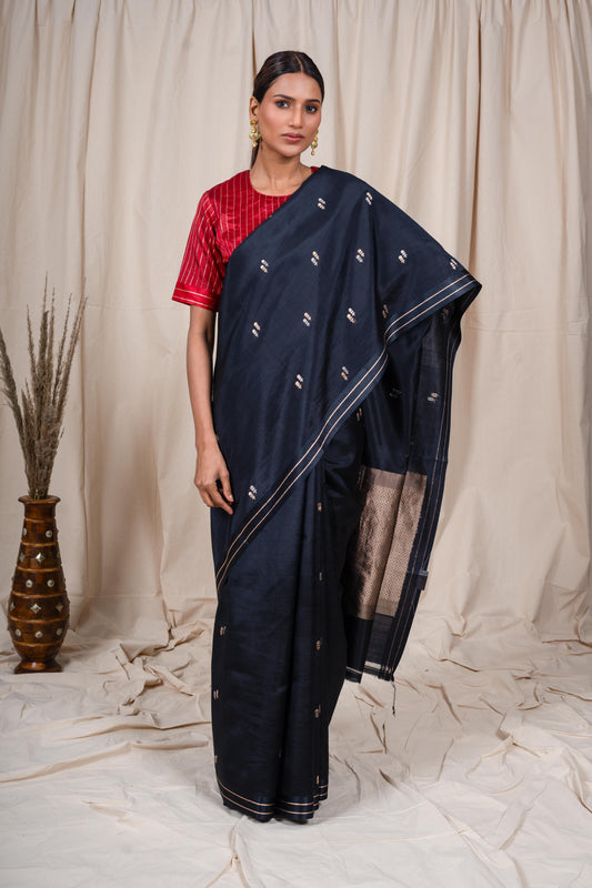 Black Soft Silk Handwoven Banarasee Saree