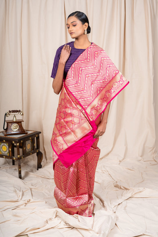 Raani Katan Silk Handwoven Banarasee Saree