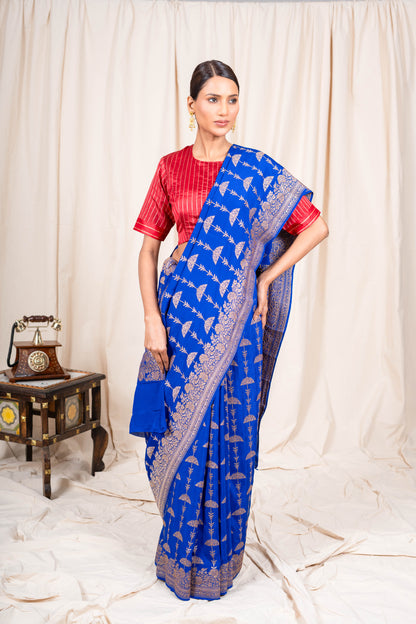 White Banarasee Handwoven Saree