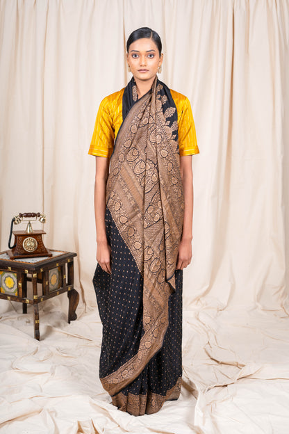 Black Banarasee Handwoven Saree