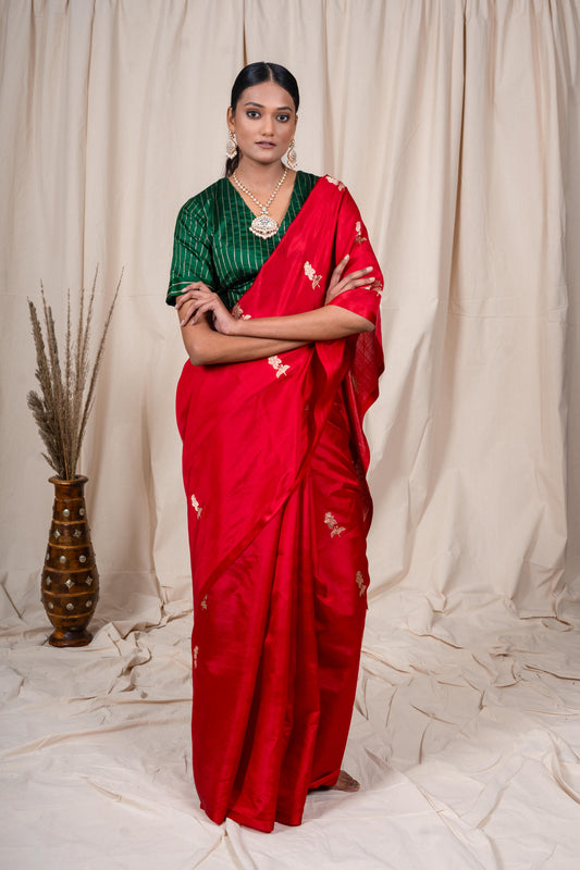 Red Soft Silk Handwoven Banarasi Saree