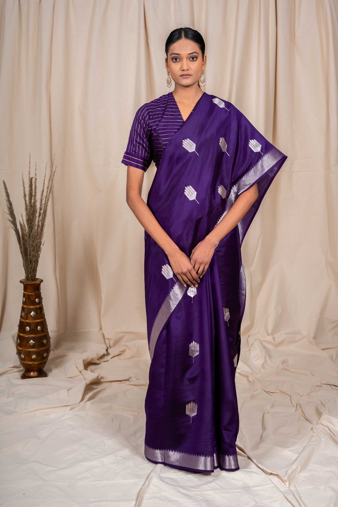 Purple Soft Silk Handwoven Banaras Saree