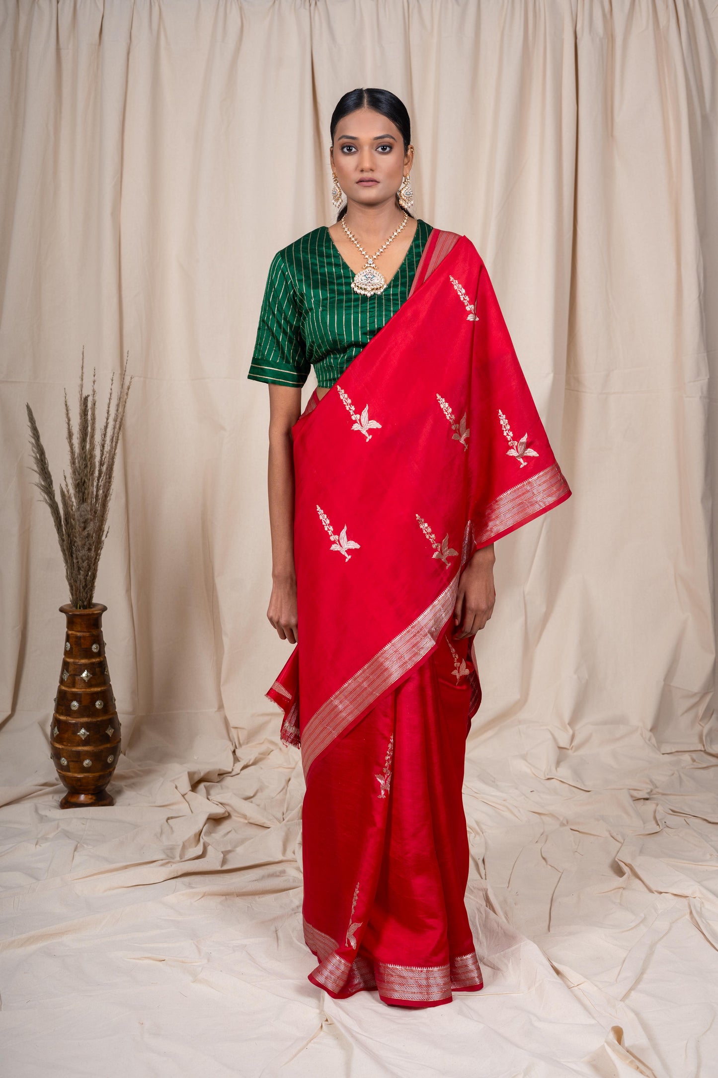 Red Soft Silk Handwoven Banarasee Saree