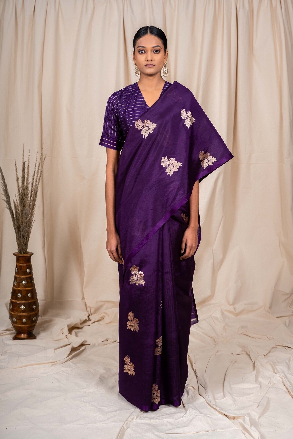 Purple Soft Silk Handwoven Banaras Saree