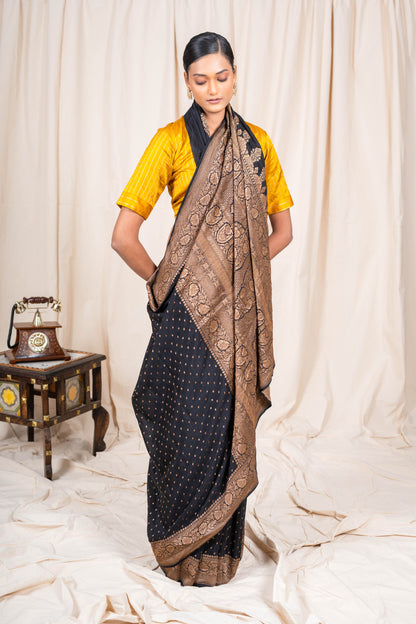 Black Banarasee Handwoven Saree