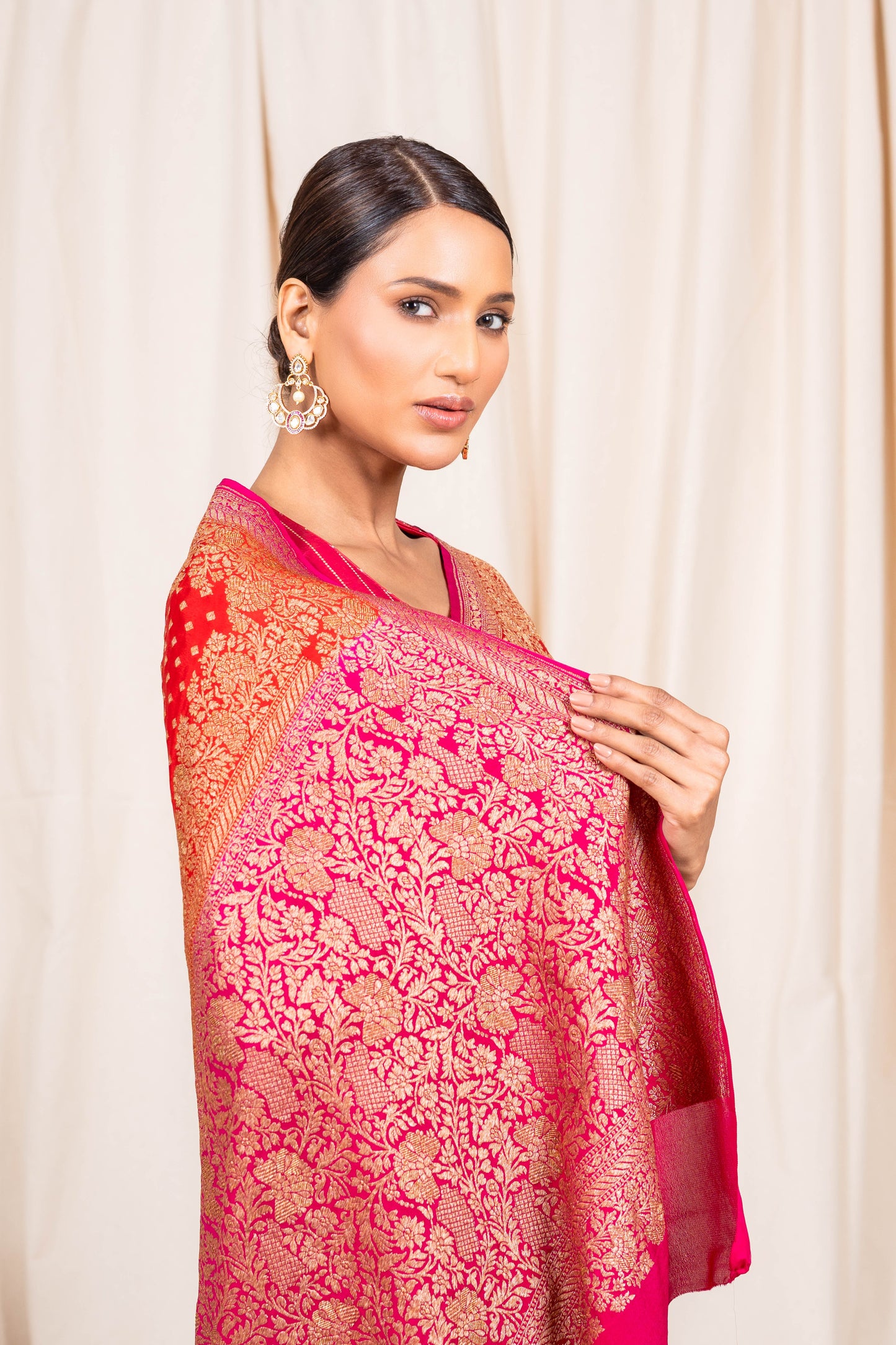 Red Banarasee Handwoven Saree