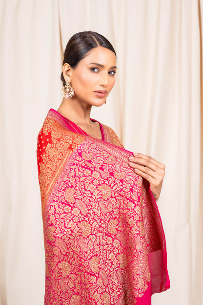 Red Banarasee Handwoven Saree