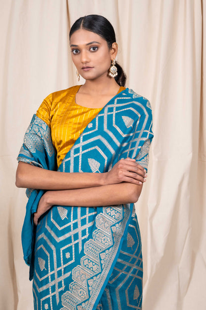 Pink Organza Handwoven Banaras Saree