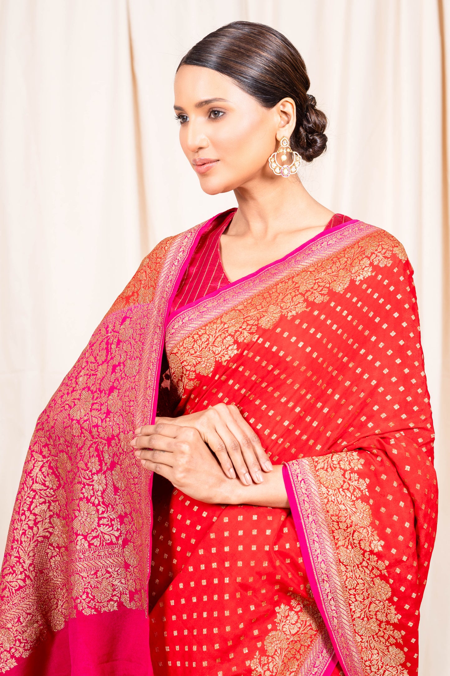 Red Banarasee Handwoven Saree