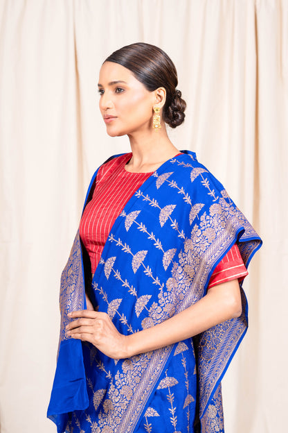 White Banarasee Handwoven Saree