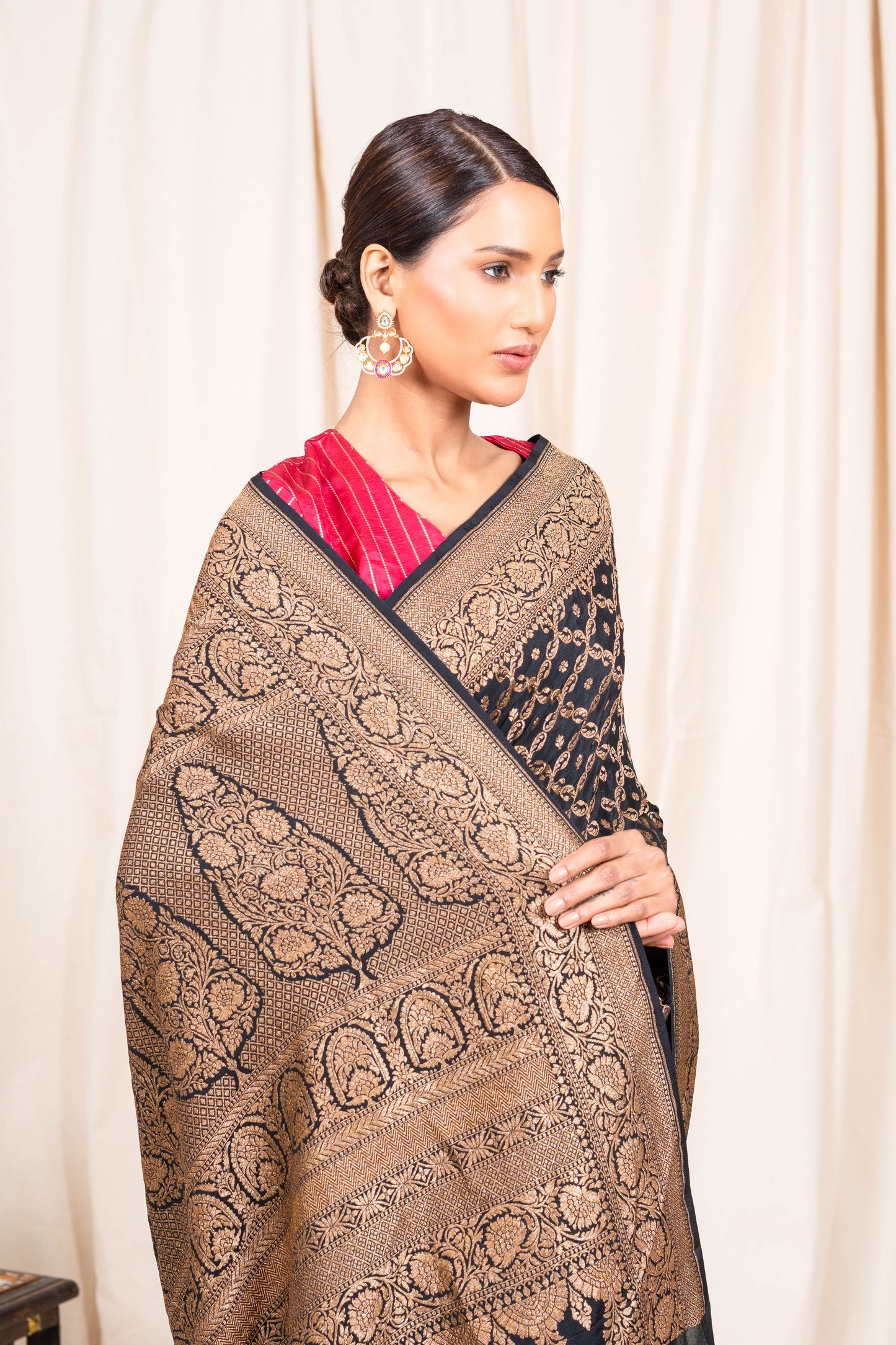 Black Banarasee Handwoven Saree