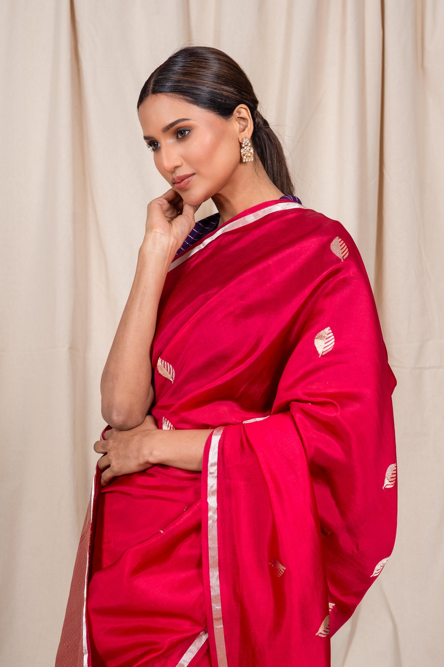 Raani Pink Soft Silk Handwoven Banarasi Saree