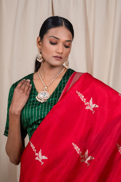 Red Soft Silk Handwoven Banarasee Saree