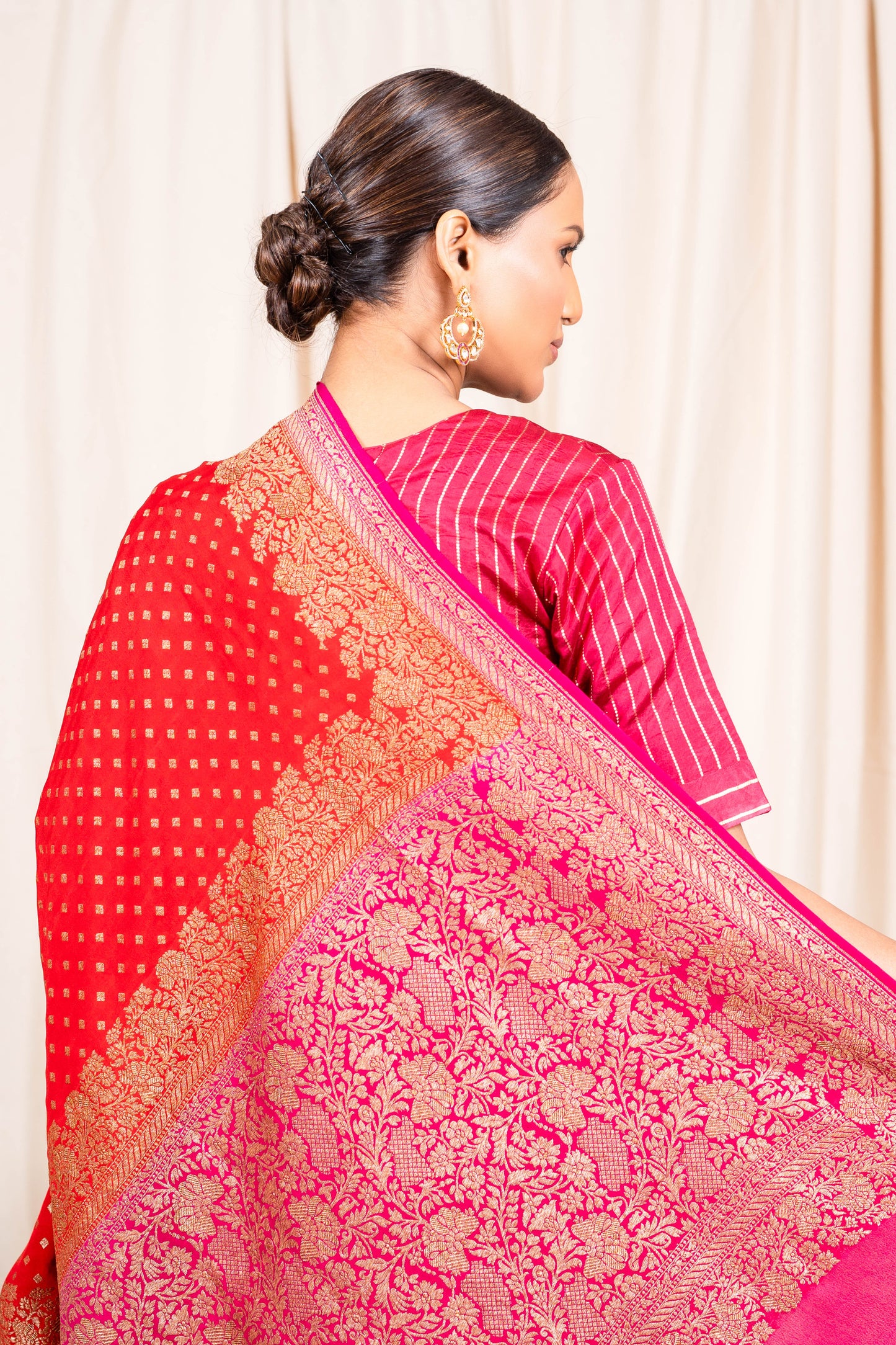 Red Banarasee Handwoven Saree