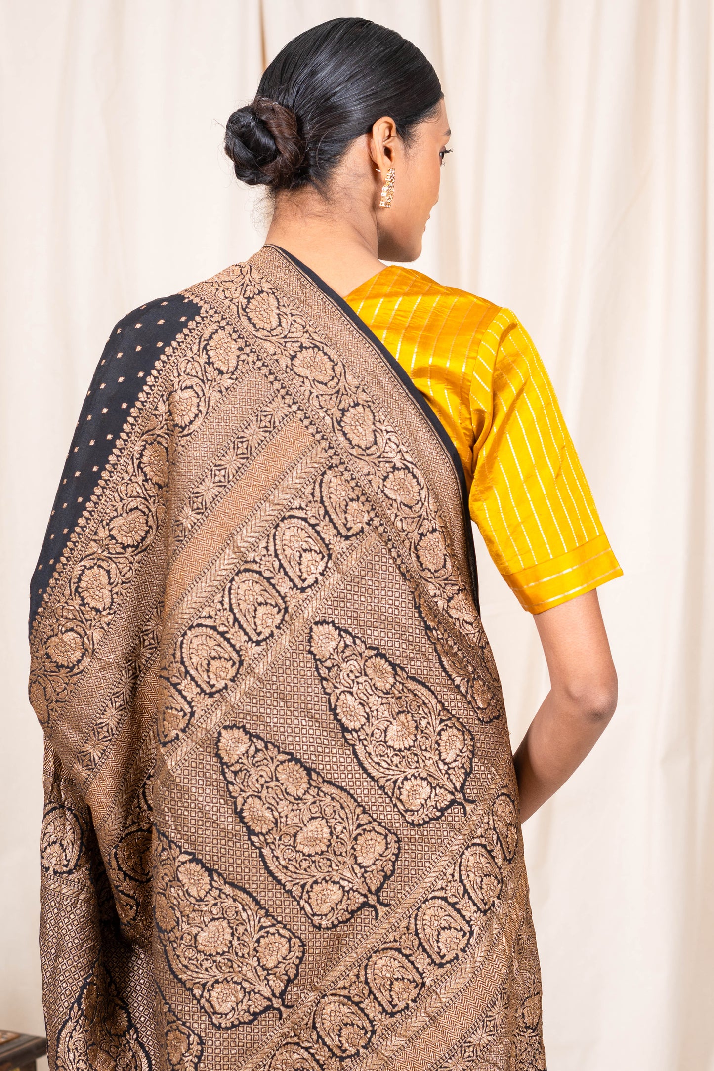Black Banarasee Handwoven Saree