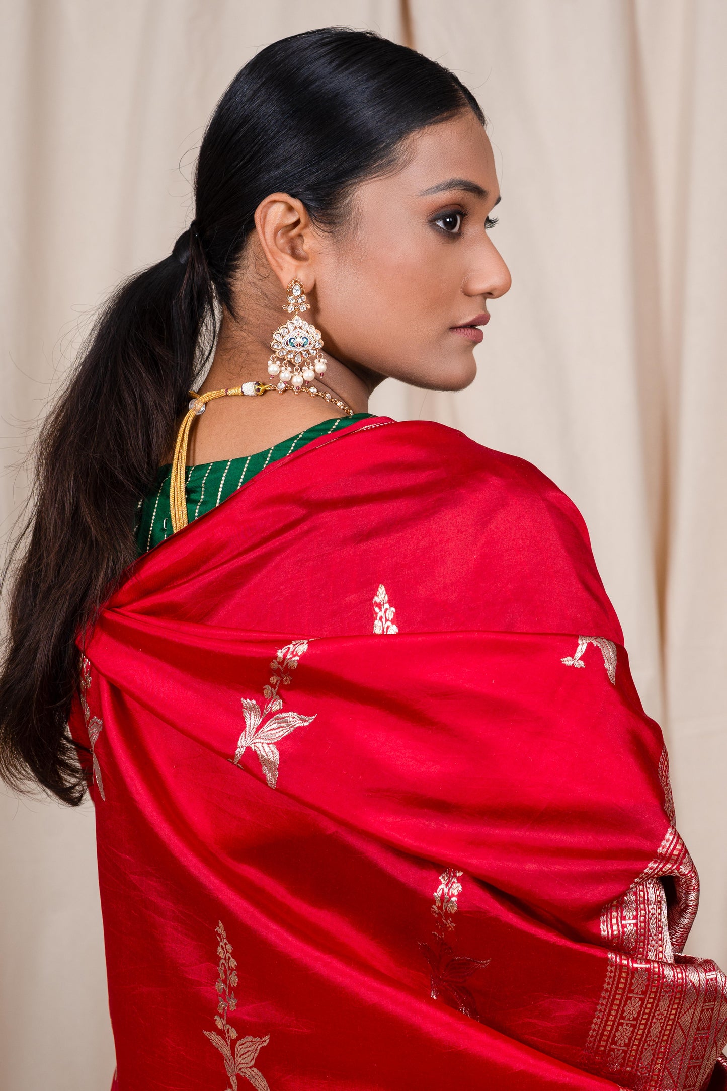 Red Soft Silk Handwoven Banarasee Saree