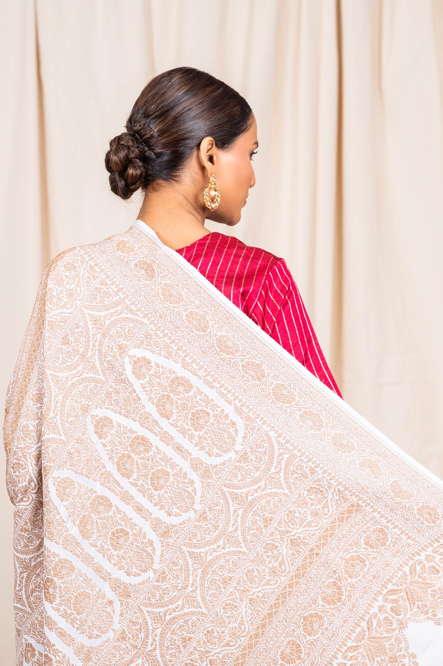 Off White Banarasee Handwoven Saree