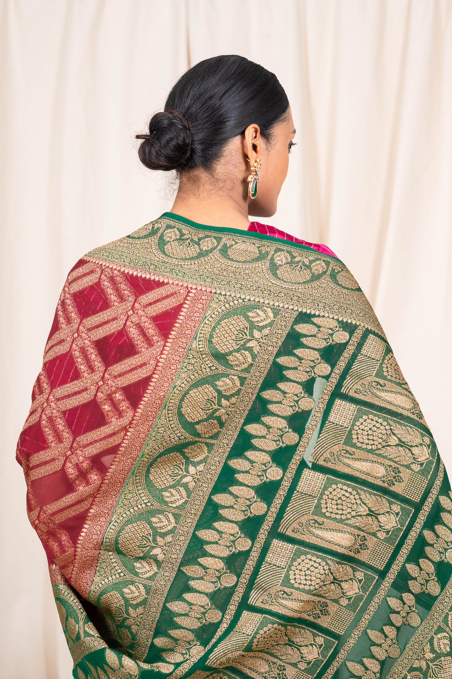 Brown Khaddi Georgette Banarasi Saree