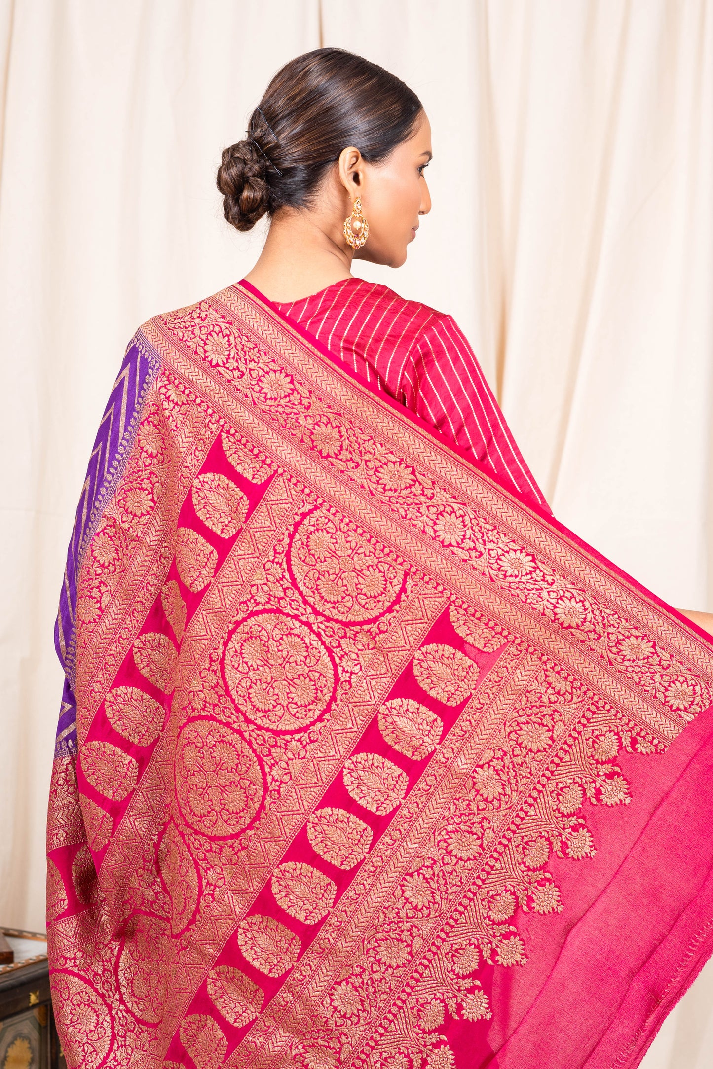 Purple Banarasee Handwoven Saree