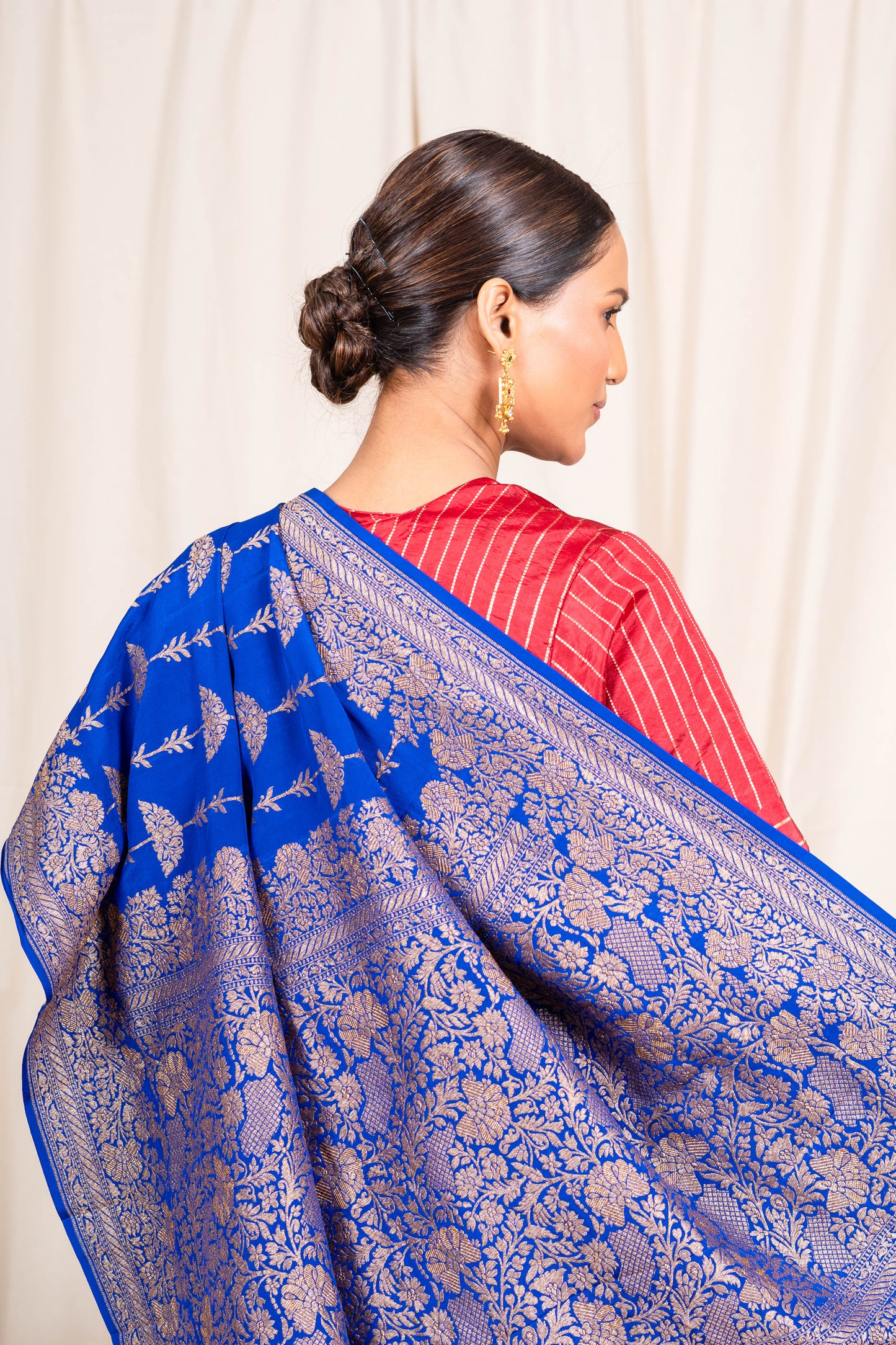 White Banarasee Handwoven Saree