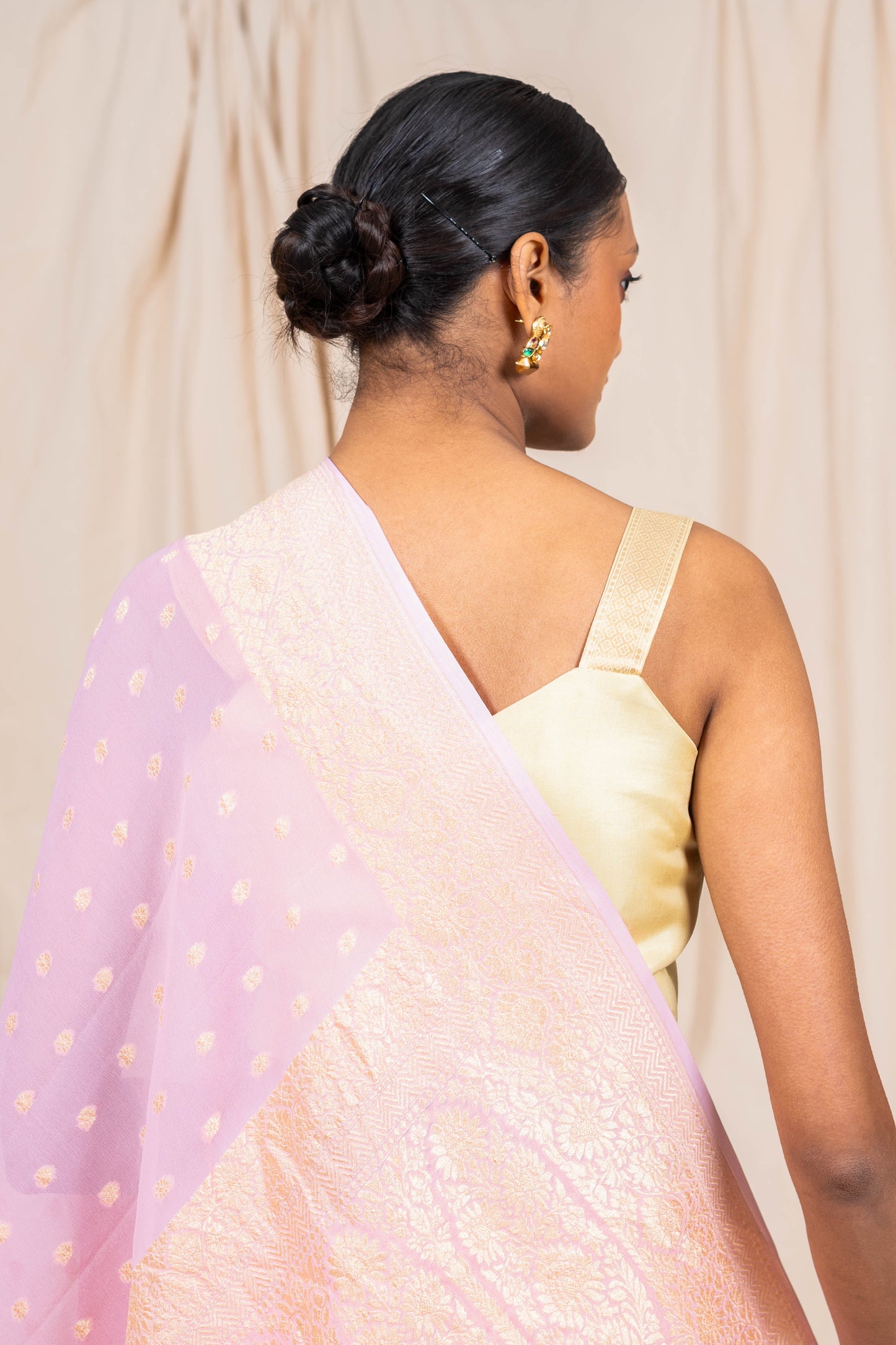 Pink Khaddi Georgette Banarasi Saree