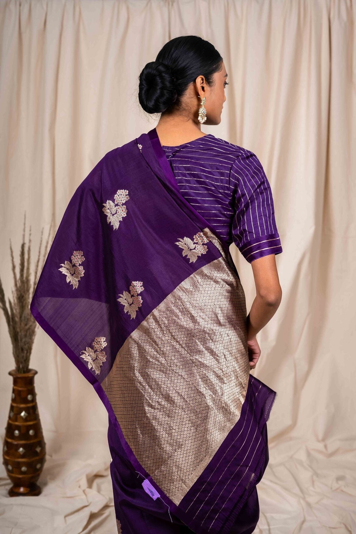 Purple Soft Silk Handwoven Banaras Saree