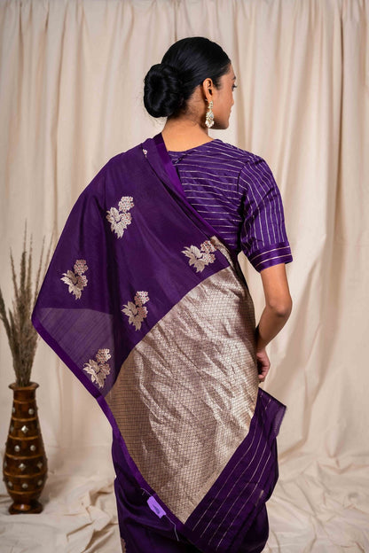 Purple Soft Silk Handwoven Banaras Saree
