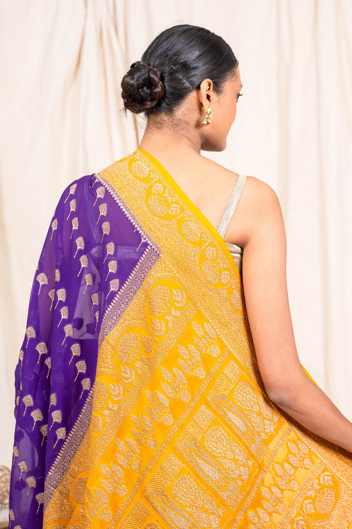 Purple Khaddi Georgette Banarasi Saree