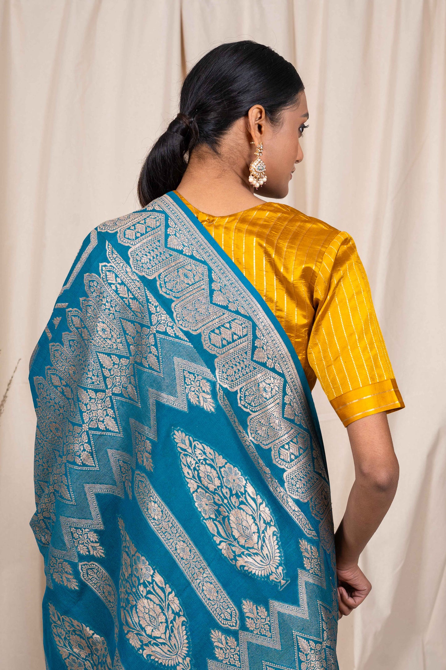 Pink Organza Handwoven Banaras Saree