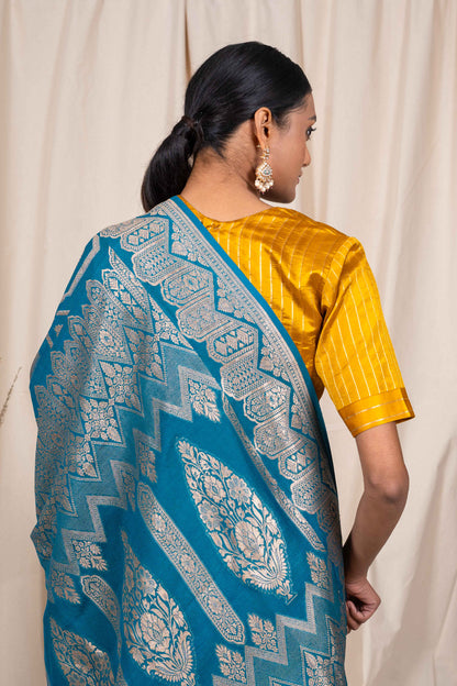 Pink Organza Handwoven Banaras Saree