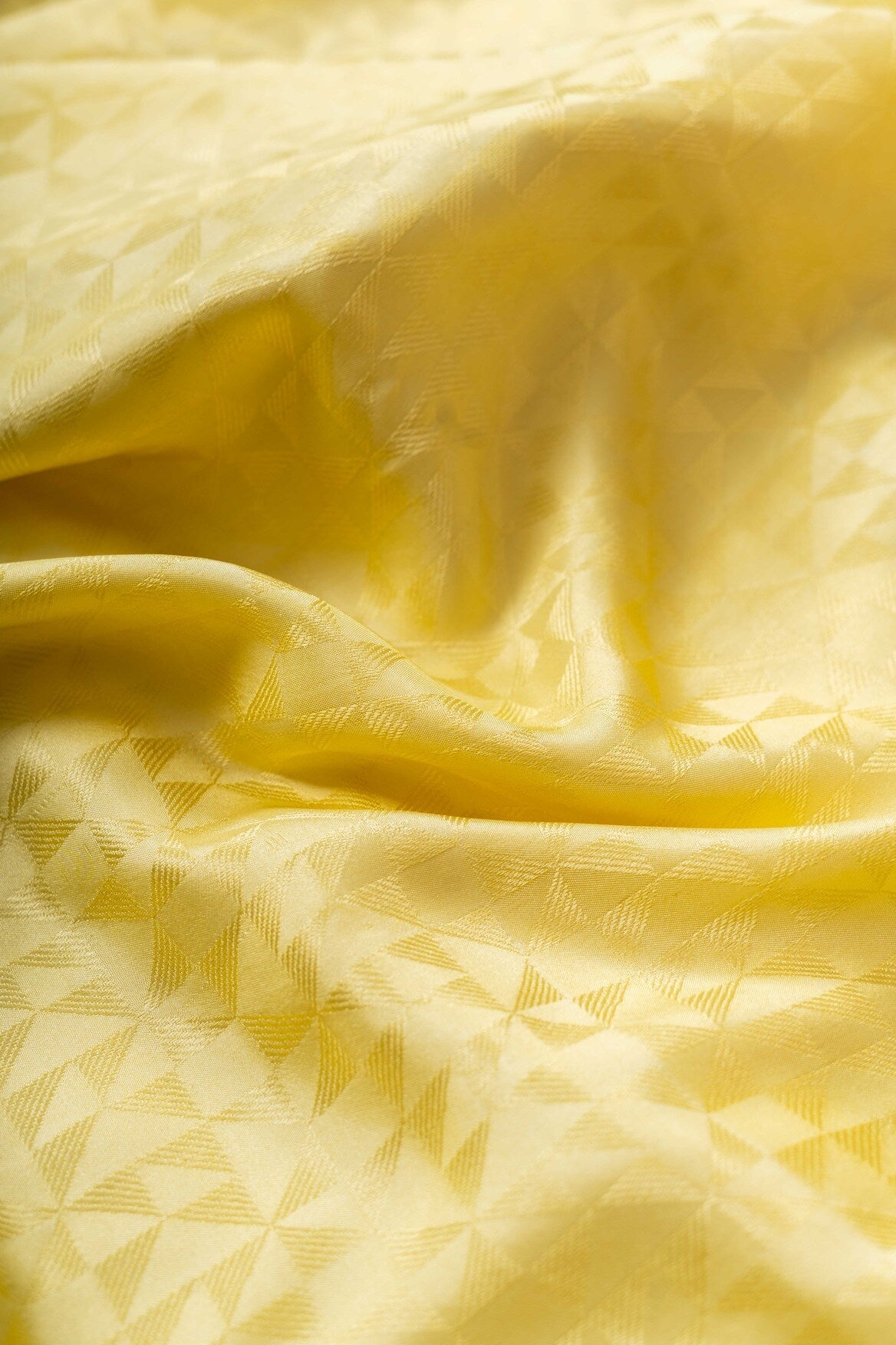Lemon Yellow Mashru Satin Handwoven Banarasee Saree