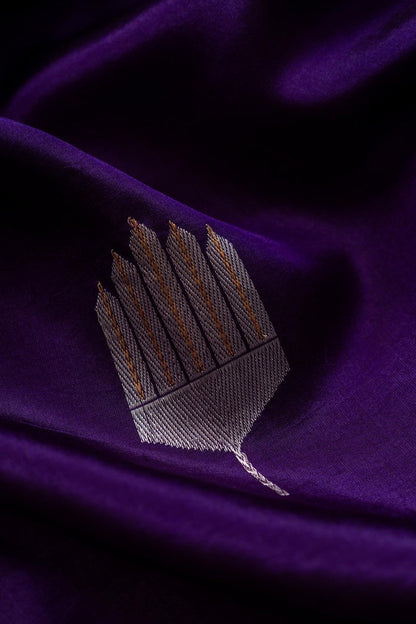 Purple Soft Silk Handwoven Banaras Saree