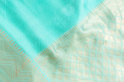 Sea Green Mashru Satin Handwoven Banarasee Saree