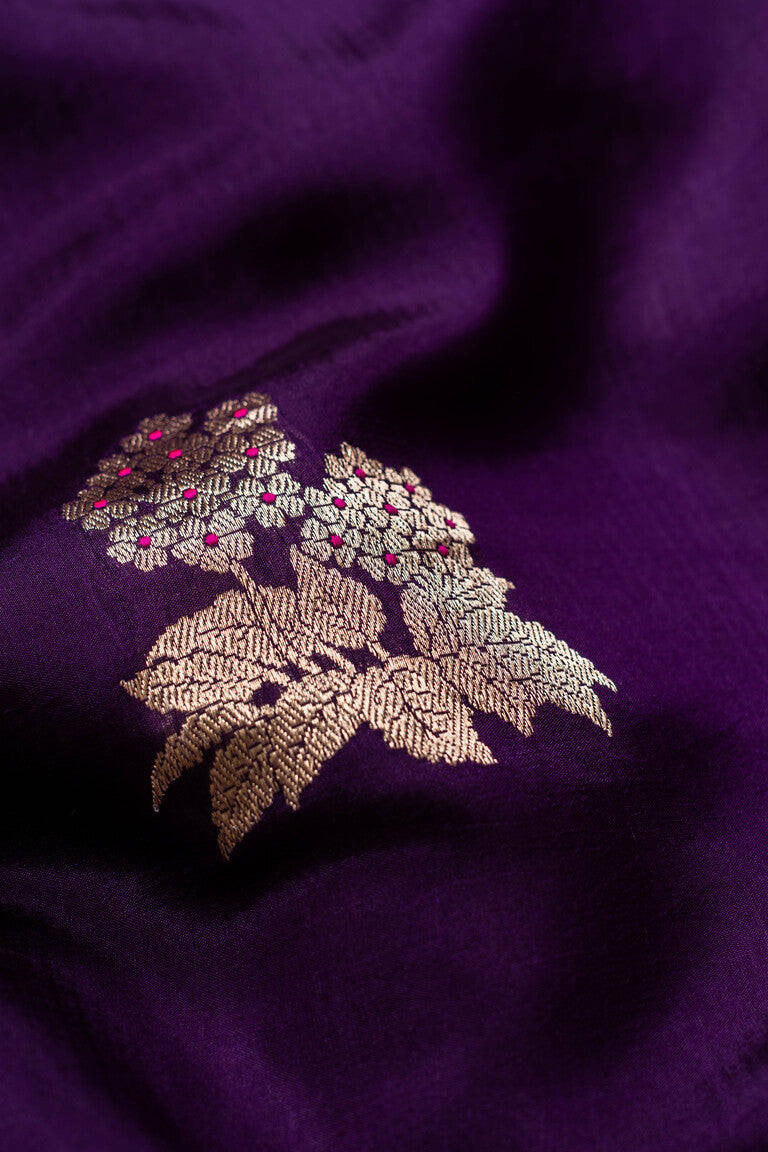 Purple Soft Silk Handwoven Banaras Saree