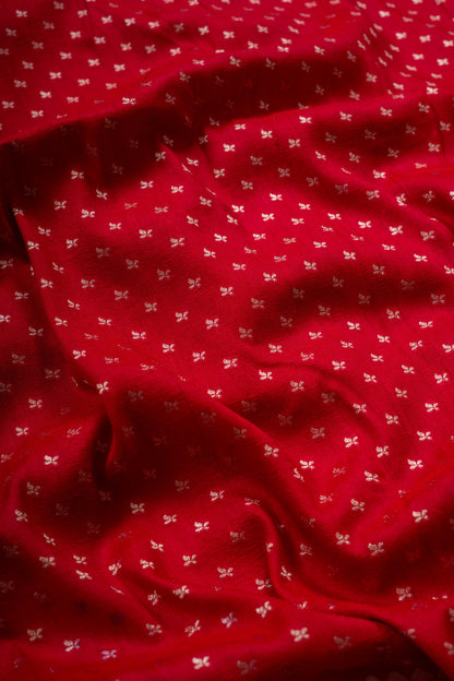 Red Tussar Georgette Banarasi Handwoven Saree