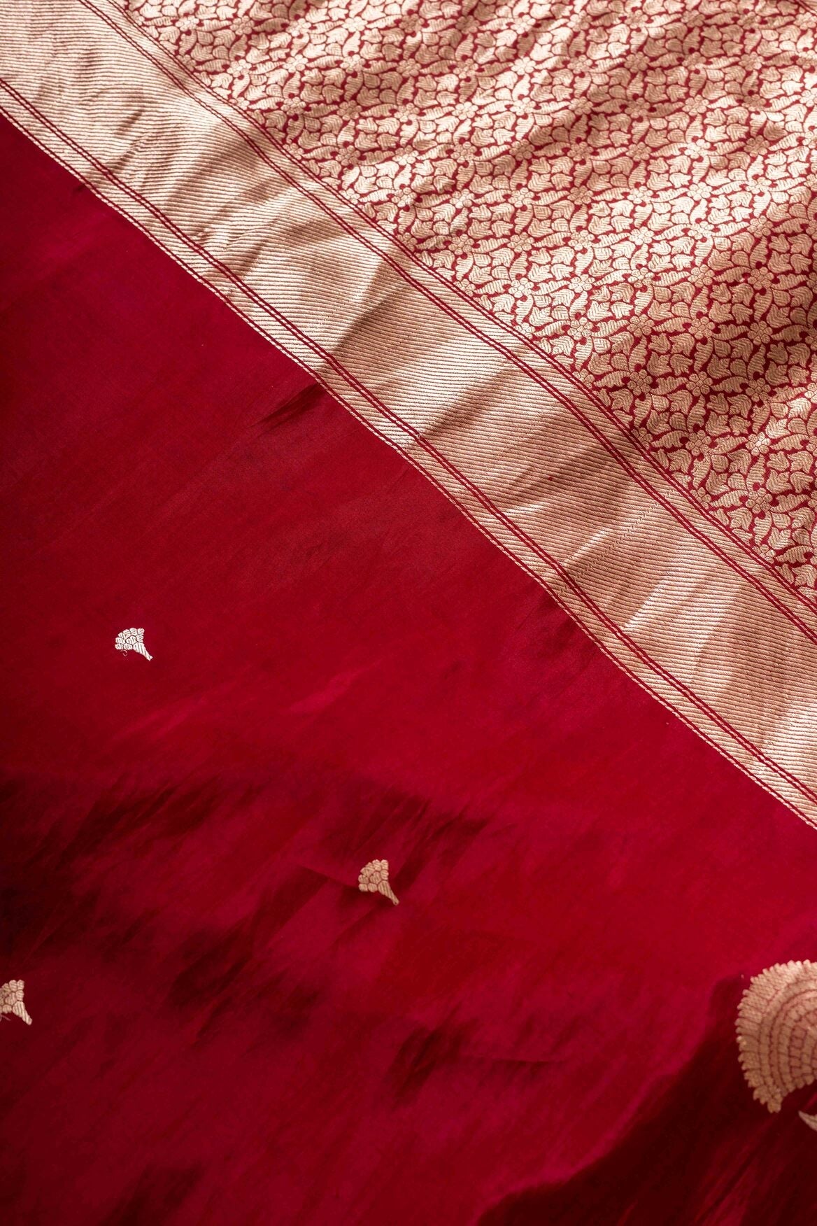 Maroon Soft Silk Handwoven Banaras Saree