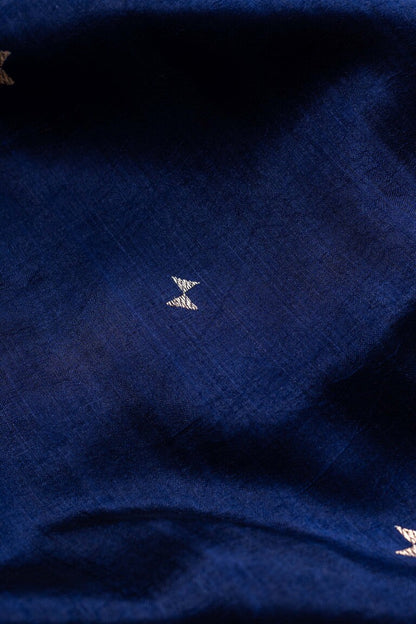 Navy Blue Soft Silk Handwoven Banaras Saree