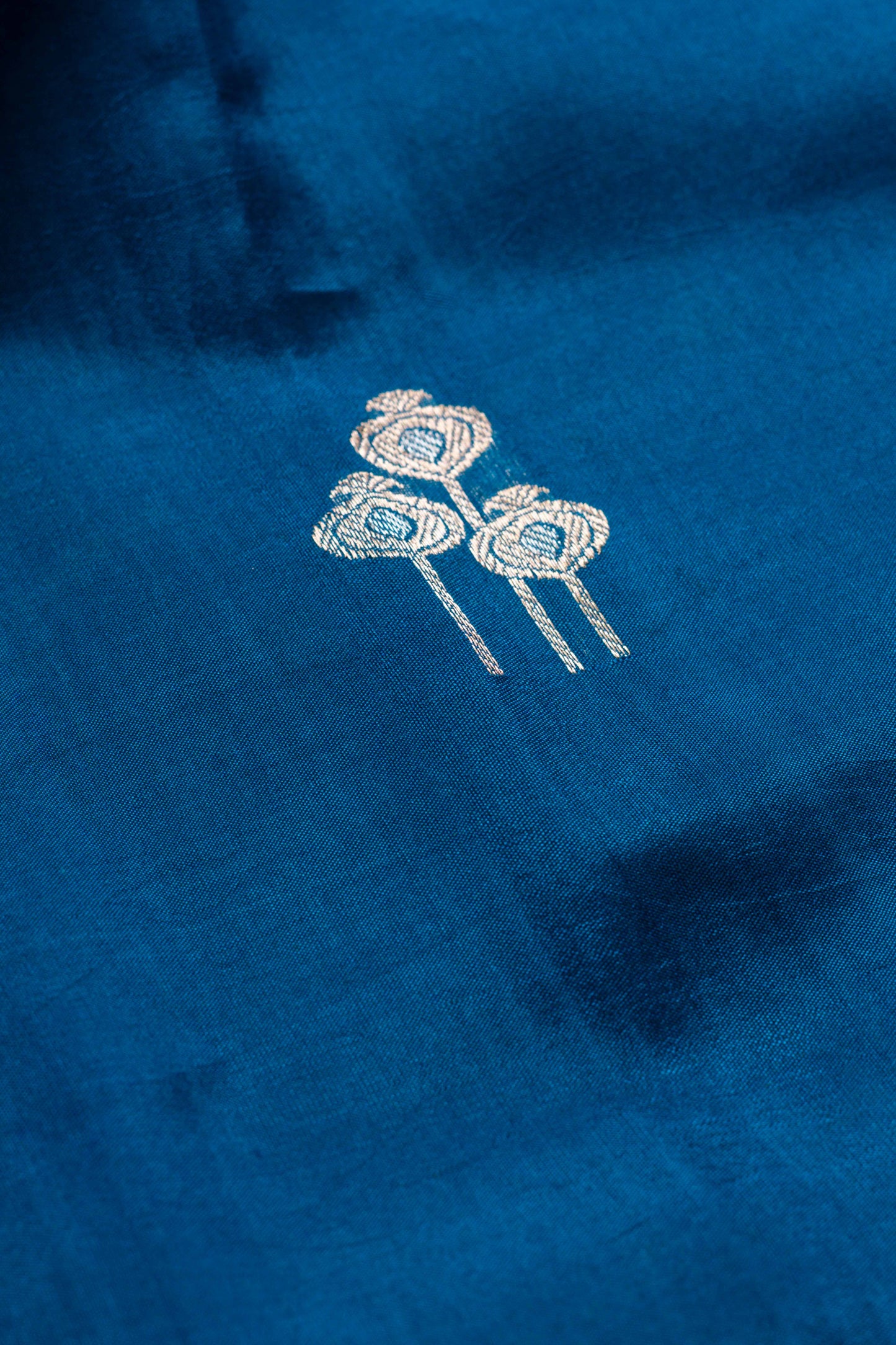 Midnight Blue Soft Silk Handwoven Banarasi Saree