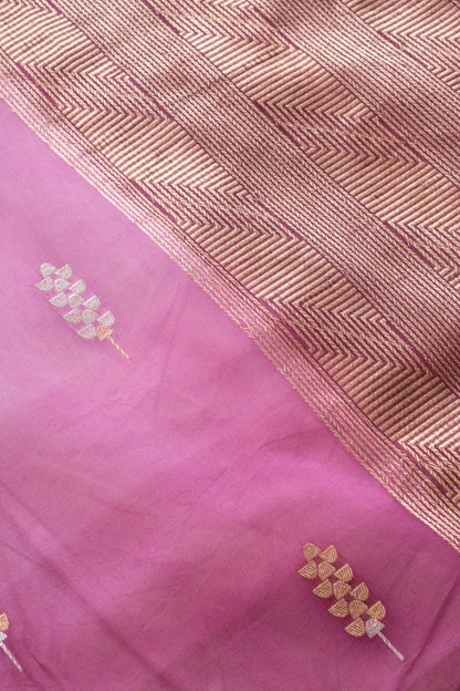 Purple Organza Handwoven Banaras Saree