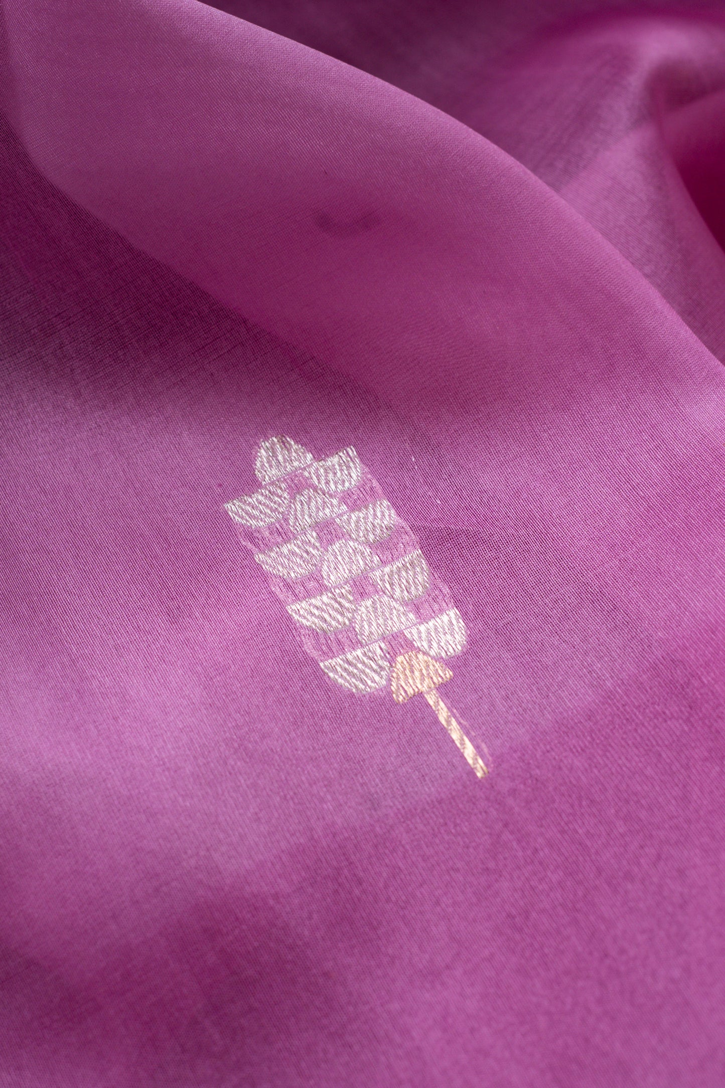 Purple Organza Handwoven Banaras Saree