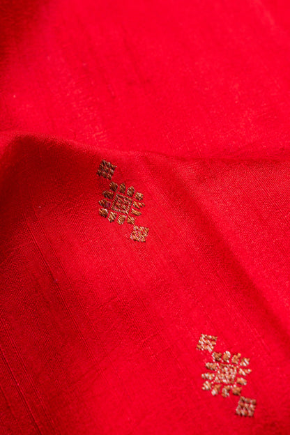 Red Raw Silk Handwoven Banarasee Saree
