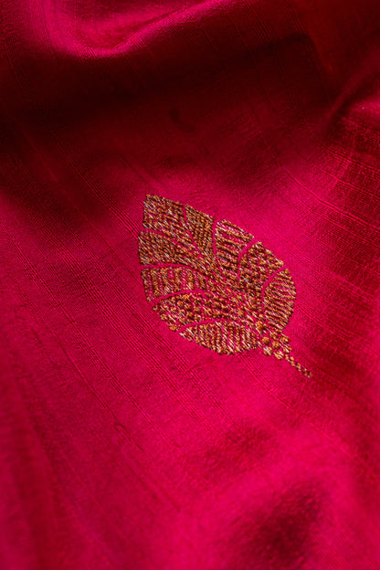 Raani Pink Raw Silk Handwoven Banarasee Saree