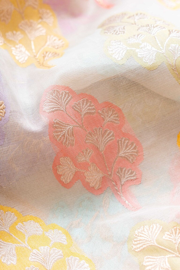 Off White Organza Silk Handwoven Banaras Saree