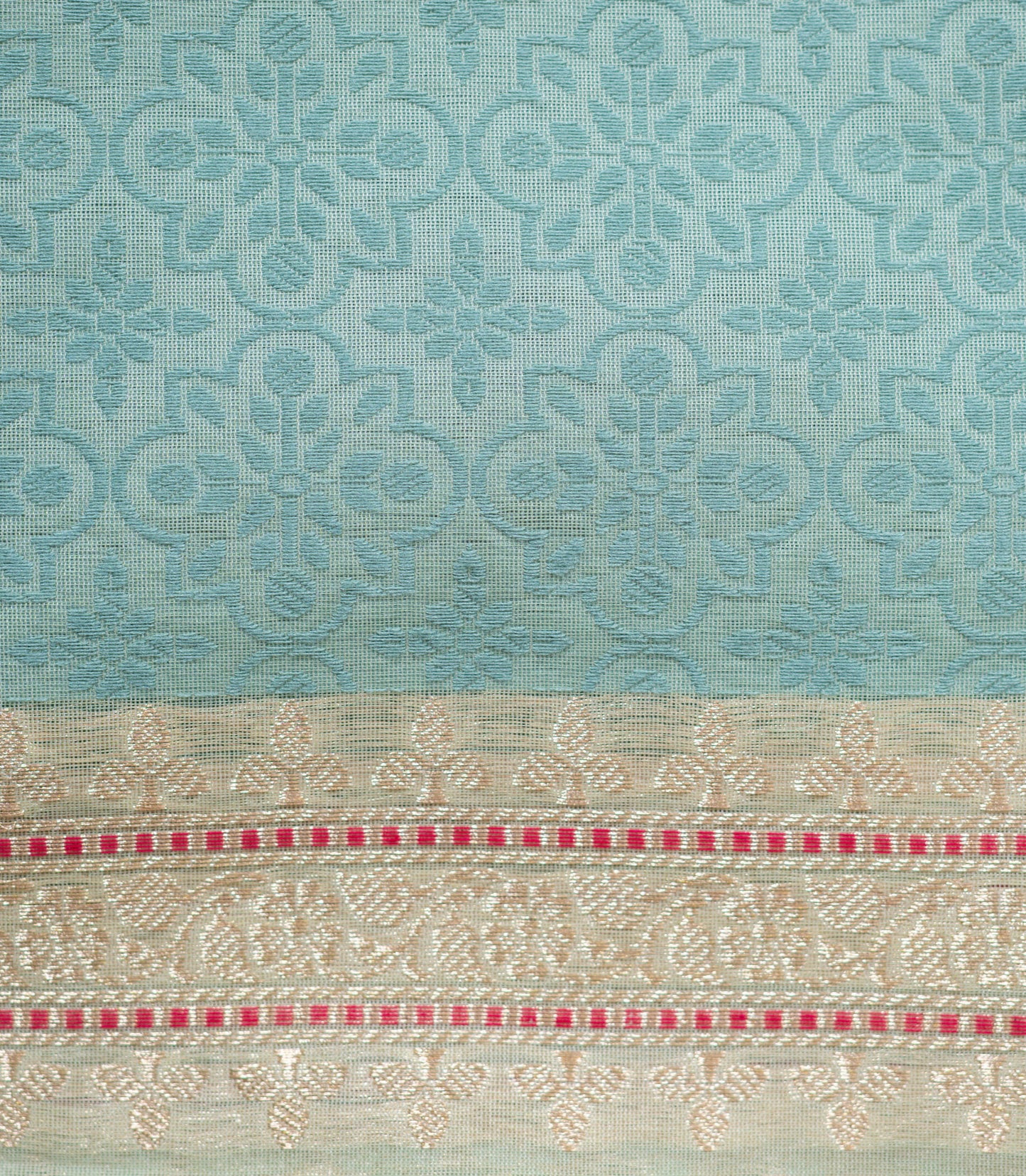 Sea Green Organza Banarasee Handwoven Saree