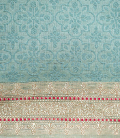 Sea Green Organza Banarasee Handwoven Saree