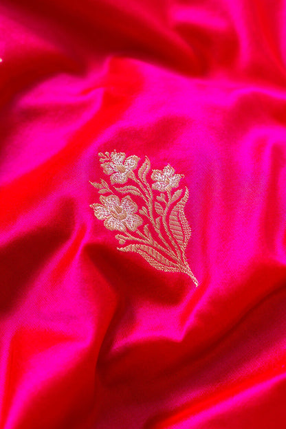 Rani Pink Katan Silk Handwoven Banaras Saree